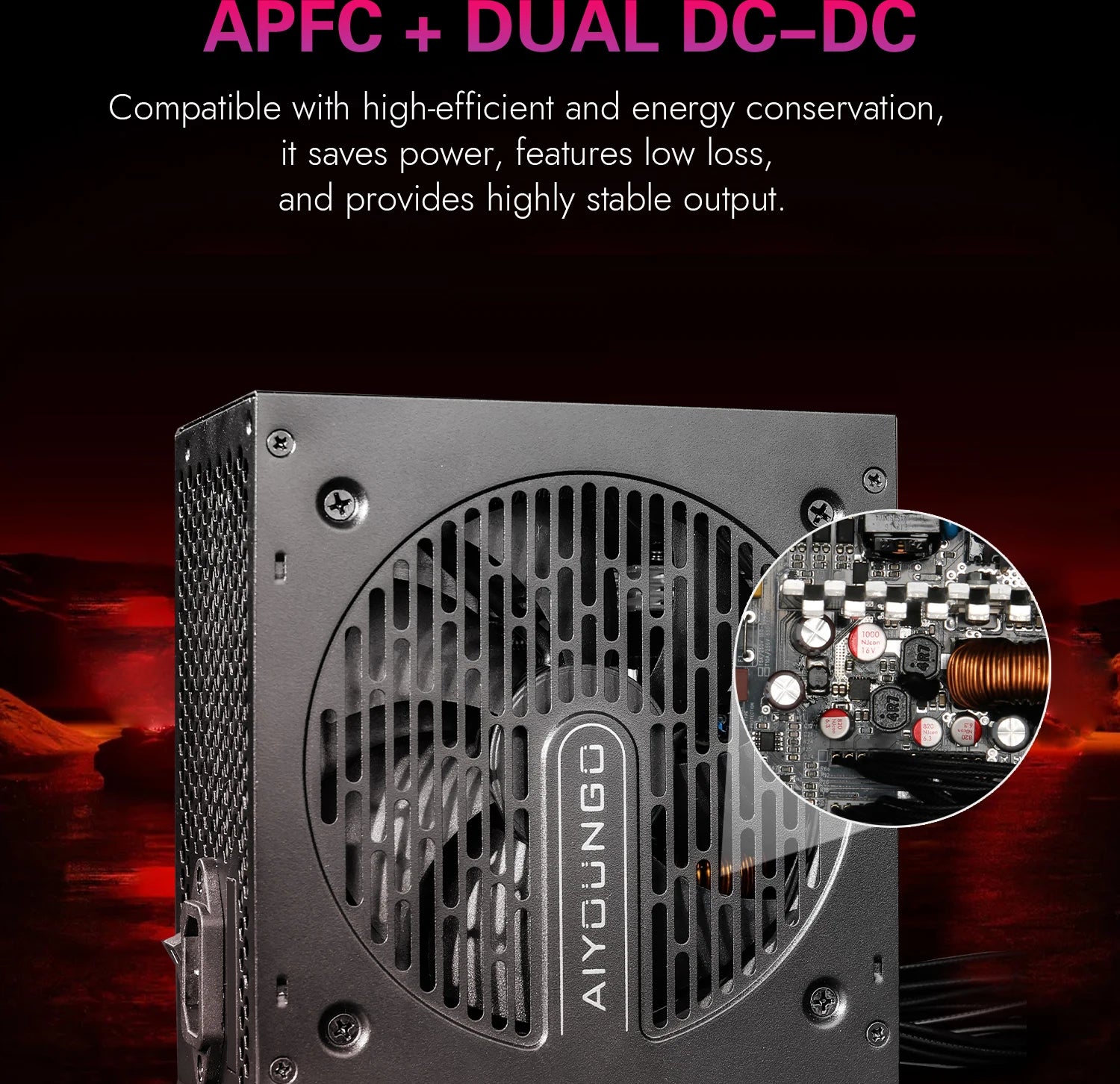 Aigo AT Power Supply PC Gamer 550W 650W 750W ATX Fonte 80 PLUS Bronze Certification 100-240V Diy Gaming Computer PSU For 14600kf.