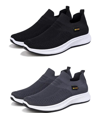 Men Walking Shoes Knit Mesh Breathable Sneakers Lightweight Sneakers Slip-on Mens Casual Shoes Fashion Comfort.