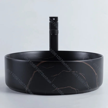 Luxuriöses Vintage-Keramikgefäßwaschbecken für Badezimmer, Waschtisch, Kunstbecken über der Theke, Waschbecken mit Abflusszubehör, Arbeitsplatte