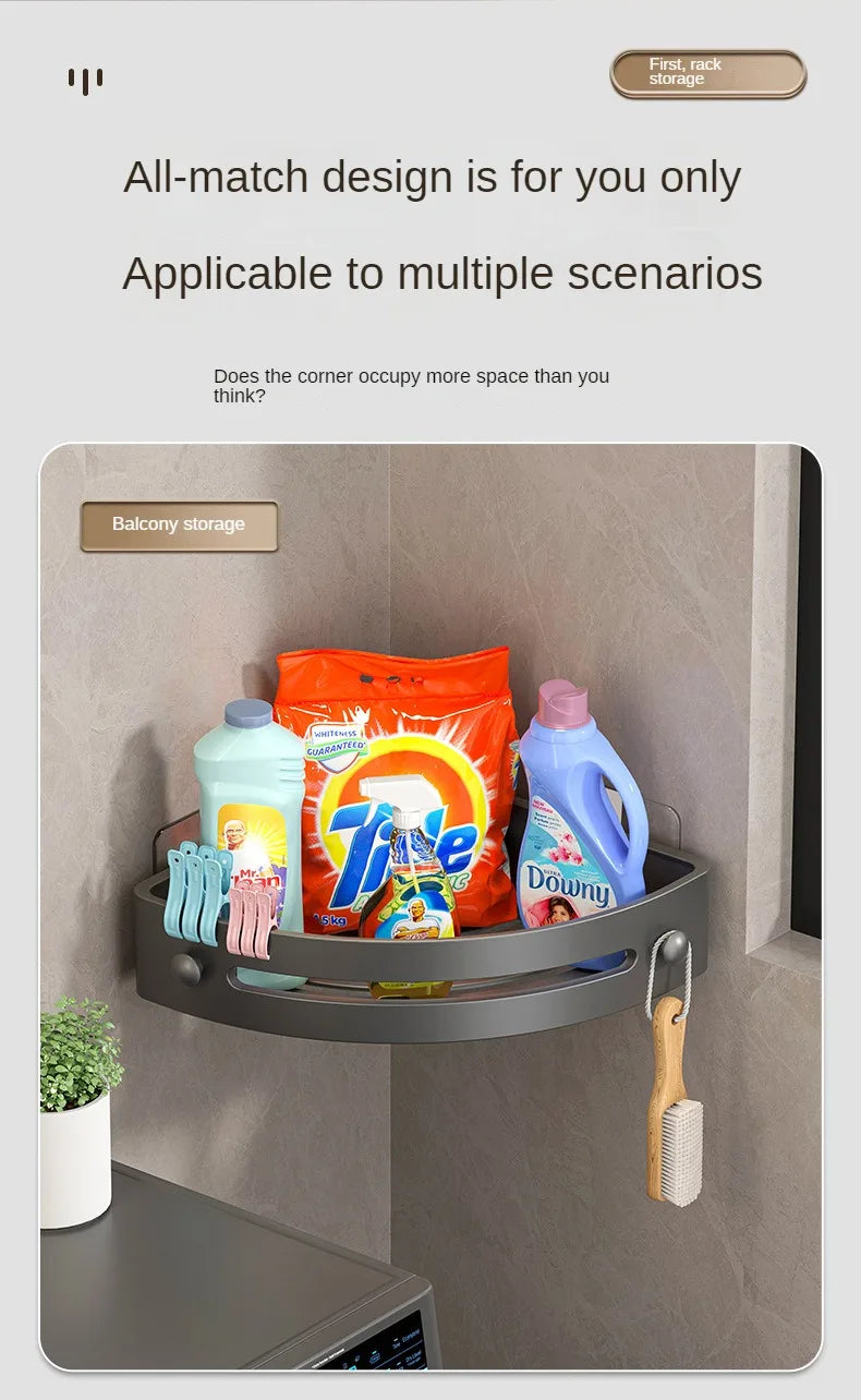 2PCS Badezimmer Regale Küche Lagerung Organizer Kunststoff Shampoo Rack Dusche Regal Bad Zubehör Kein Bohrer Regal