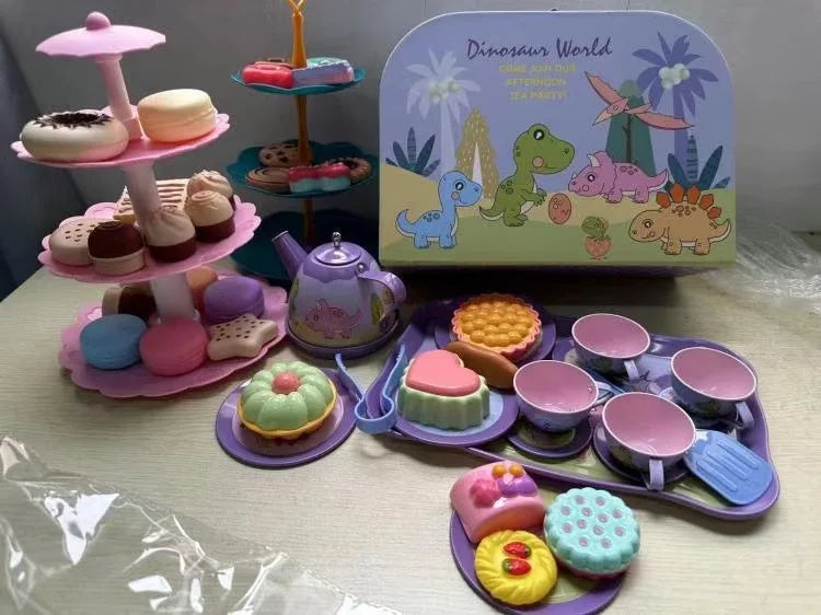 Kids Tea Party Set For Little Girls Mermaid Gift Pretend Toy Tin Tea Set Princess Tea Time Kitchen Pretend Play Tea Set Gift