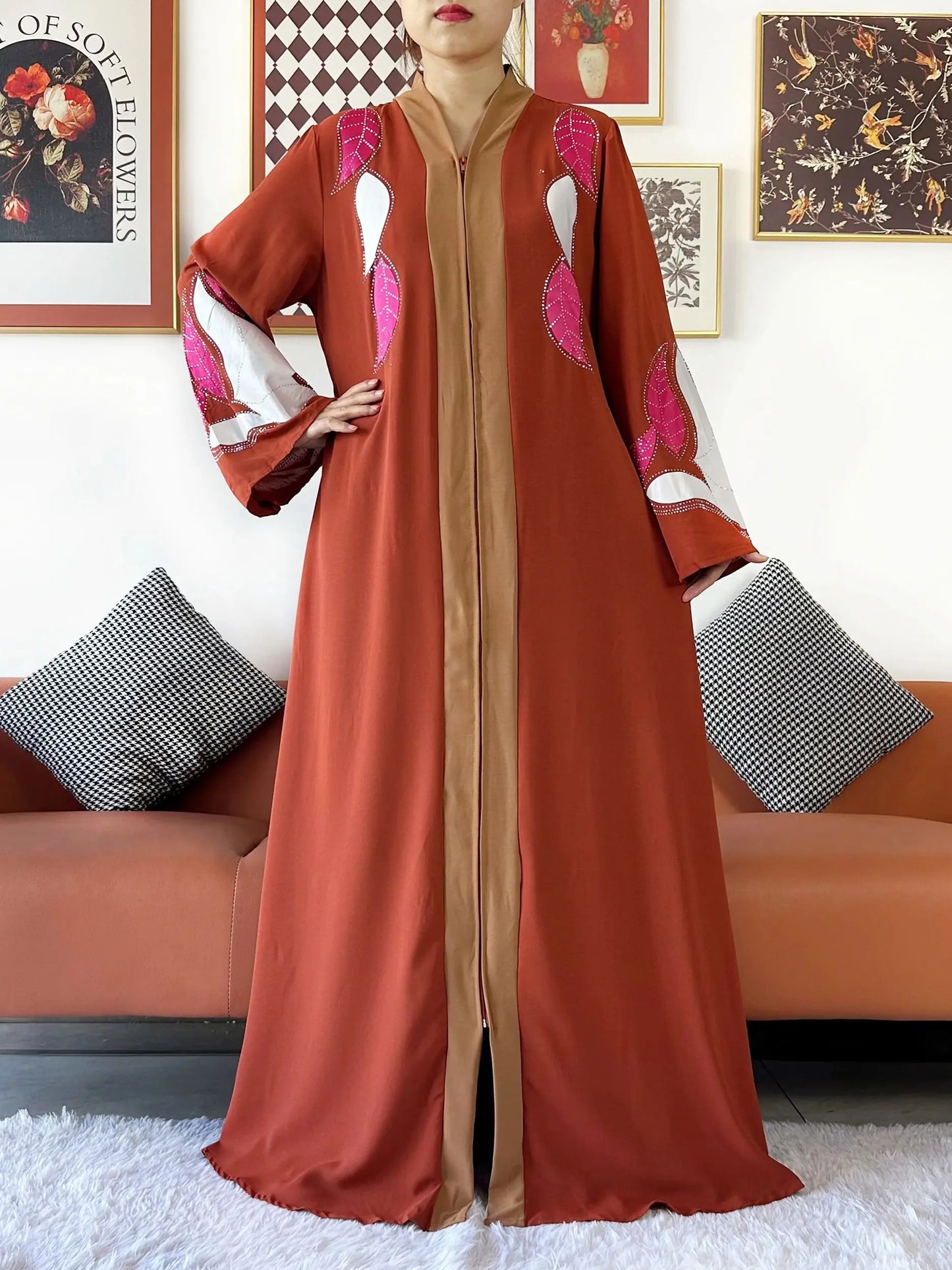 High Grade Fabric Women Party Dress Chiffon Open Abaya Muslim Women Dress Islamic Clothing Cardigan Abaya Women Muslim Dress