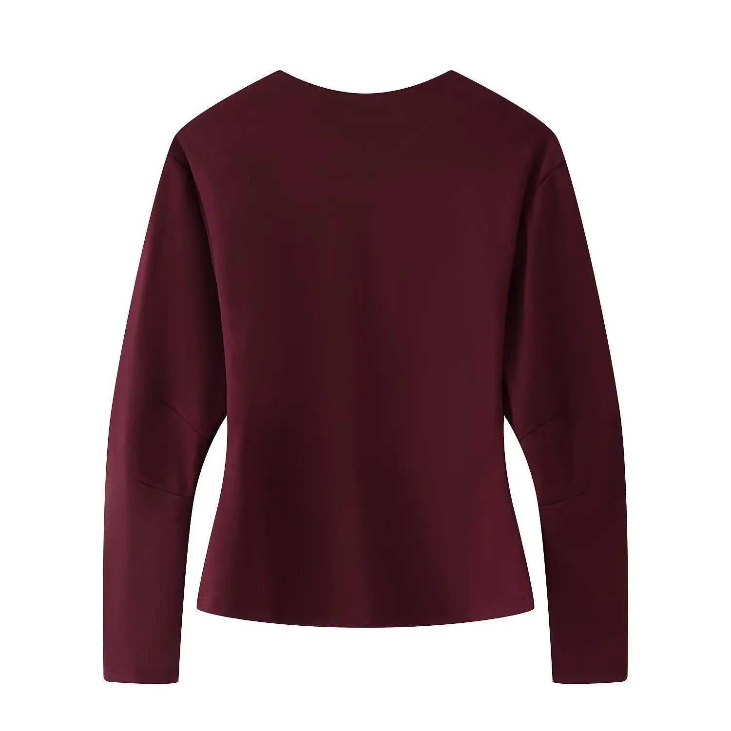 2025 Spring New Women's Two Piece Pant Set Fashion Long Sleeve O-neck Pleated Top Double-Sided Fabric Office Top Casual Pants.