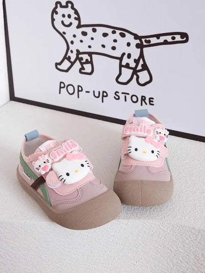 Sanrio Girl Kawaii Canvas Shoes Kindergarten Baby Child Cute Hello Kitty Spring Autumn Fashion Outdoor Running Sports Leisure.