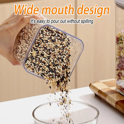 Cereal Container Kitchen Airtight Jars Clear Stackable Sealed Jar for Rice Pet Food Home Bakers Pantry Organizers Dried Fruits.