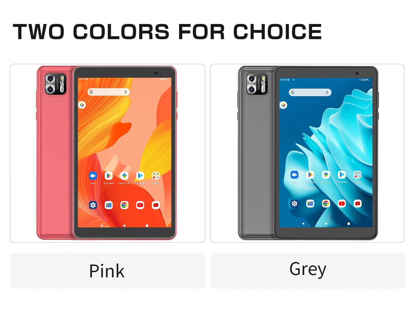 PRITOM 8 Inch Tablet Android 13, 8GB(4+4 Expand) RAM 64GB ROM,1TB Expand,1280x800 IPS Screen 5000MAH Battery,Dual Camera, WiFi.