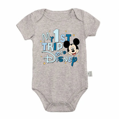 Neue Ankunft Baby Kleidung My 1st Trip Disney Baby Bodys 100% Baumwolle Sommer Baby Jungen Mädchen Strampler.