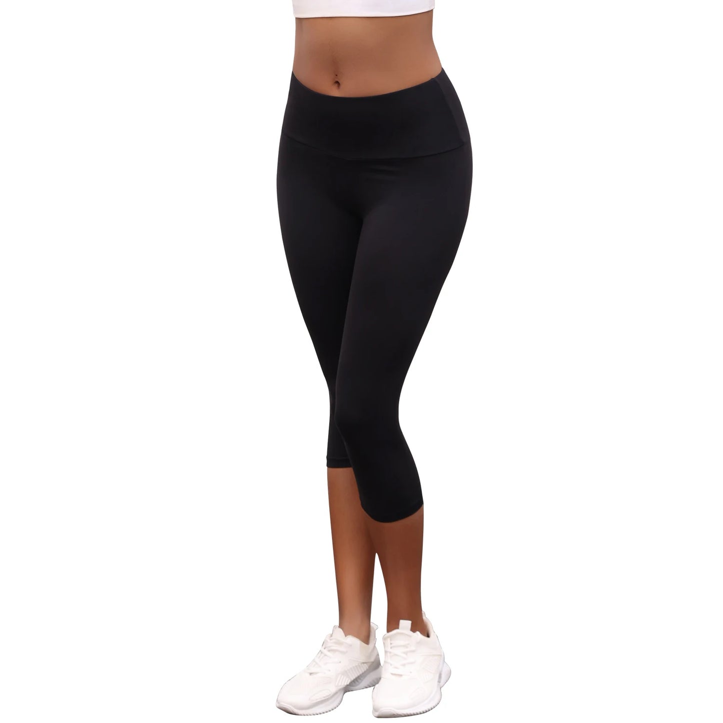 Women's High Waisted Capri Pants Super Soft No See Through Workout Yoga Push Up Gym Fitness Running Athletic Leggings.