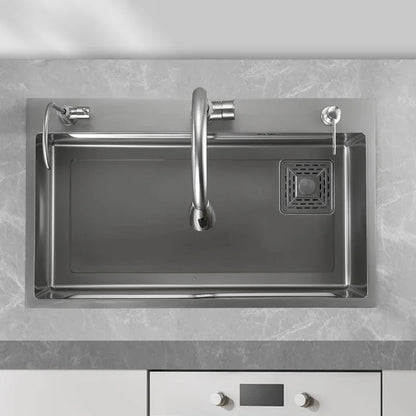 Stainless Steel Kitchen Sink Household Large Single Slot Wash Dish and Wash Vegetables Basin Multifunctional Undermount Basin