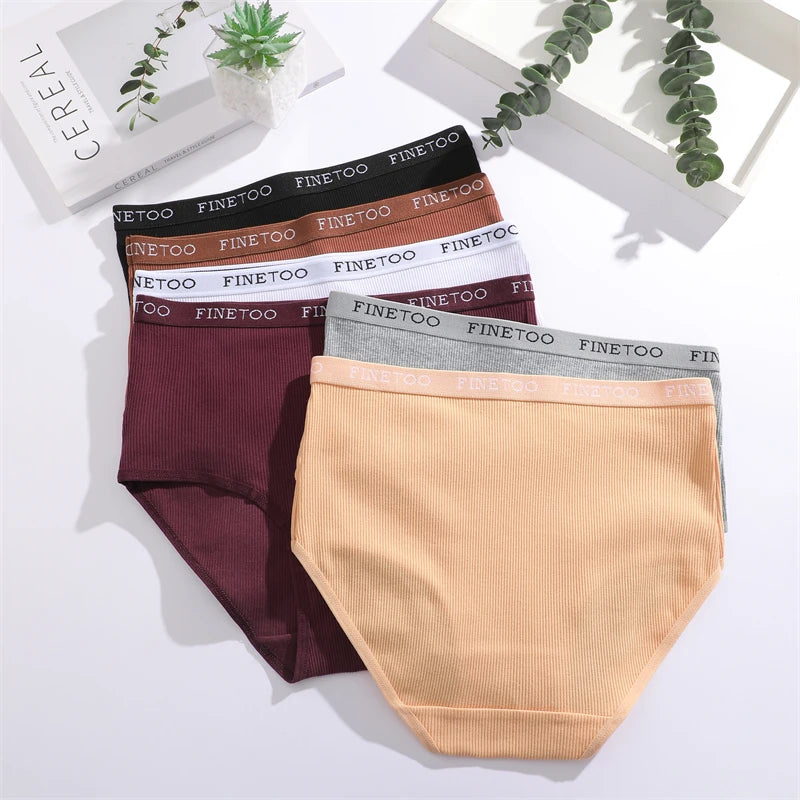 3Pcs Plus Size Cotton Underwear Sexy Striped Mid Waist Panties Breathable Stretch Belt Briefs Female Comfort Lingerie Shorts New.