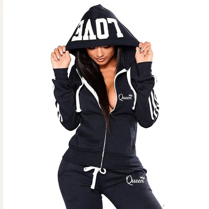 Hot Women's Fashion Tracksuit Striped Hoodies and Jogger Pants Ladies Daily Casual Clothes.