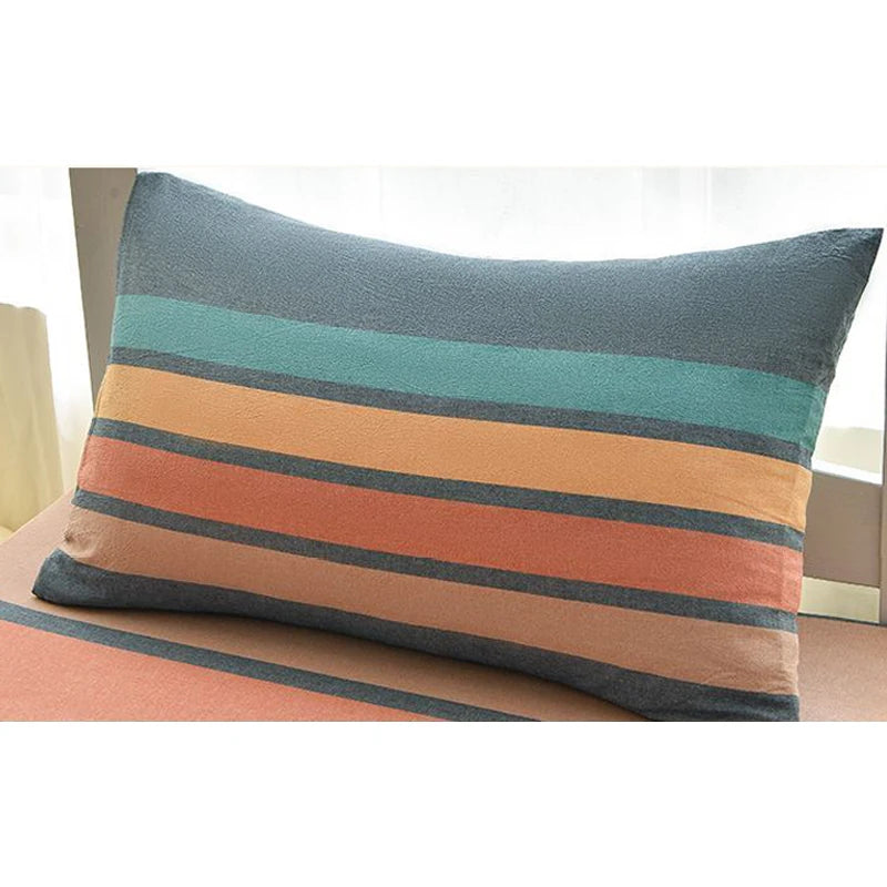 WOSTAR Geometric printed mattress protector cover with zipper fully enclosed single bed sheet pure cotton protection pad 90x190.