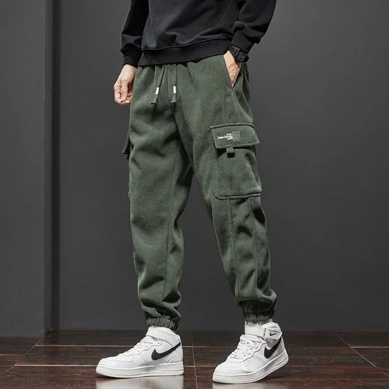 Spring Autumn New Style Elastic Waist Casual Pants for Men Stretch Straight Drawstring Harem Jogging Sports Long Pants Male.