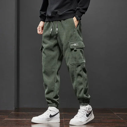 Spring Autumn New Style Elastic Waist Casual Pants for Men Stretch Straight Drawstring Harem Jogging Sports Long Pants Male.