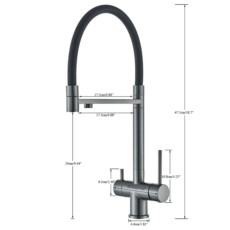 Wanmivezlo Kitchen Water Filter Faucet Dual Spout Pure Drinking Water Mixer Tap Rotation Water Purification Taps