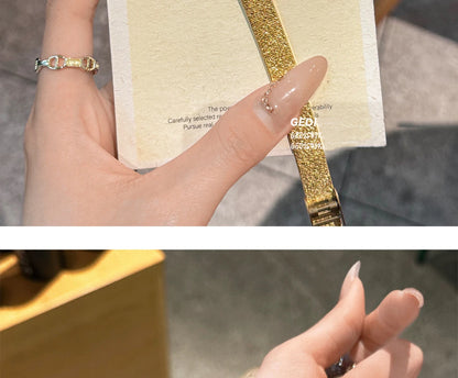 GEDI Golden Watch Light Luxury Quartz Stainless Steel Watch Casual Fashion Dress Temperament Waterproof Women's Wristwatches