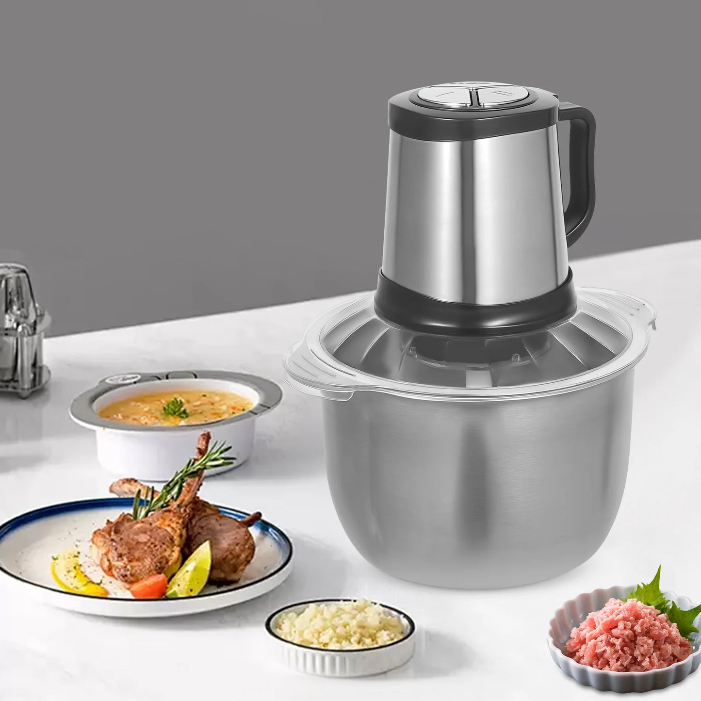 800W Stainless Steel Kitchen Meat Grinder, Electric Meat Grinder, Kitchen Lamb, Beef, Pork Minced Meat Mixer.