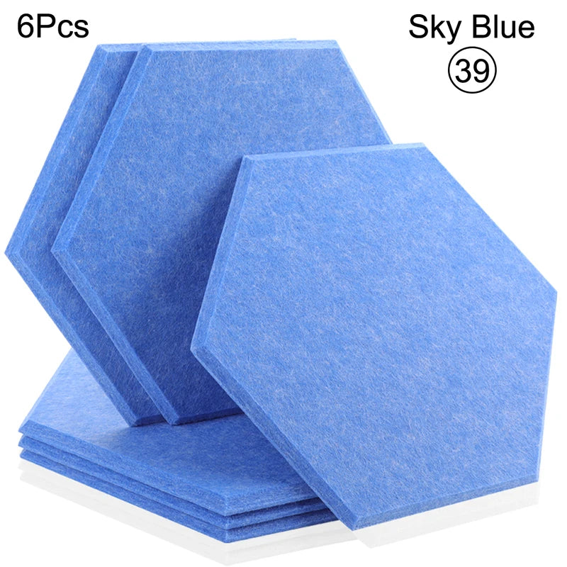 Sound Absorbing Wall Panels Hexagon 6 Pcs Bedroom Acoustic Insulation Sound-absorbing Panels Decor Acoustic Absorption Panel