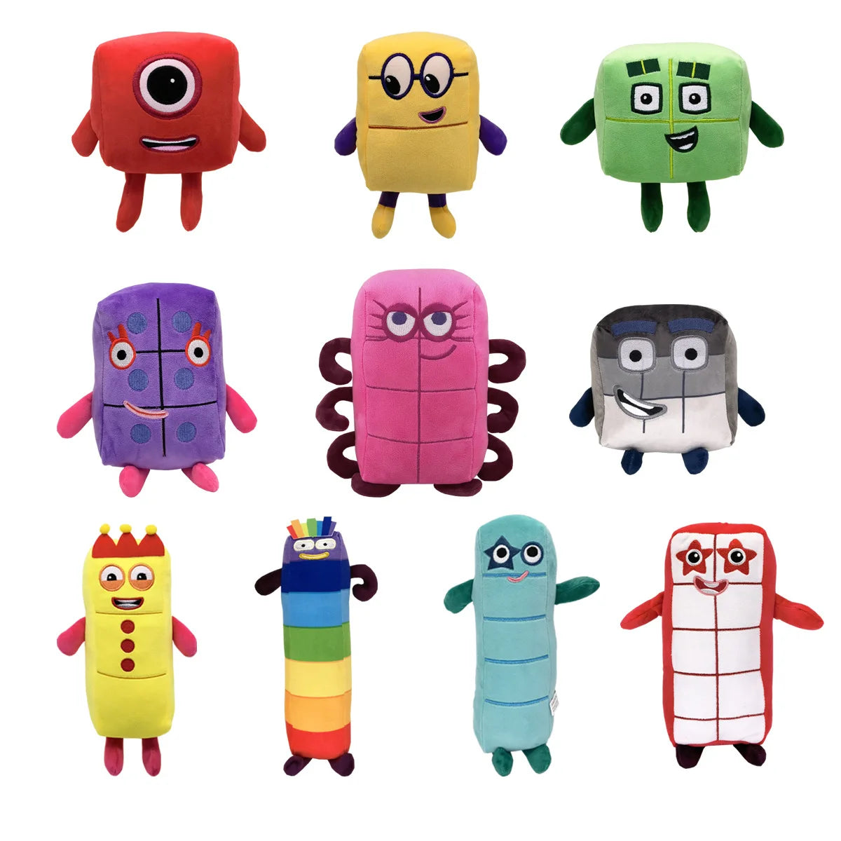 10pcs Cartoon number Plush Doll Toy Educational Stuffed Movie TV number Toys Kids Gift early childhood education doll.