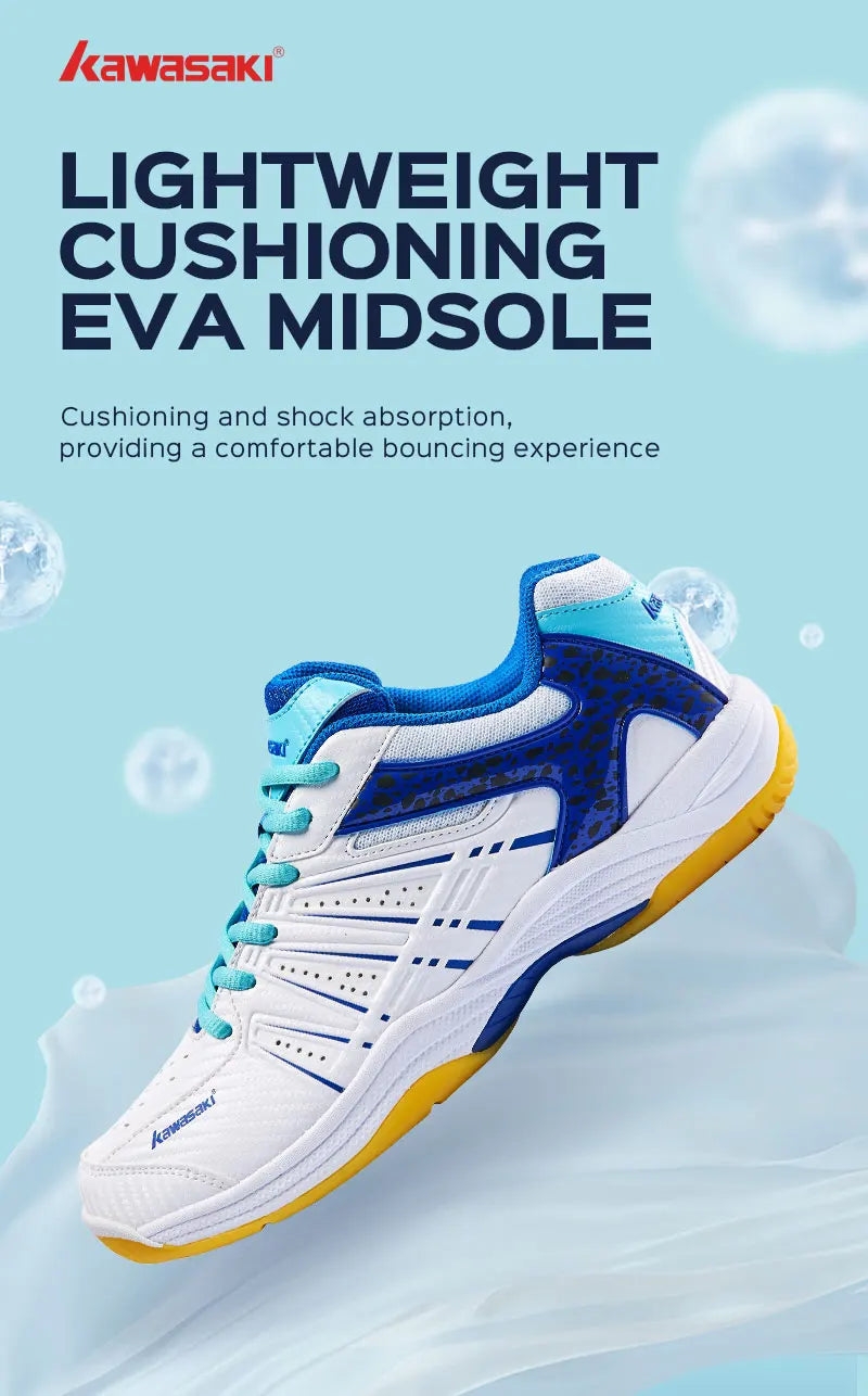 Kawasaki New Badminton Shoes Sneakers Mens Tennis Breathable Anti-Slippery Sport Shoes for Men Women K-065D.
