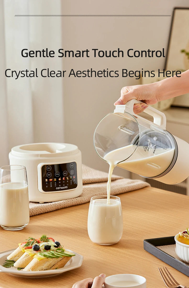 1.5L Soybean Milk Machine Wall Breaking Machine with Soundproof Cover Multifunctional Fruit Vegetable Juicer Automatic Blender.