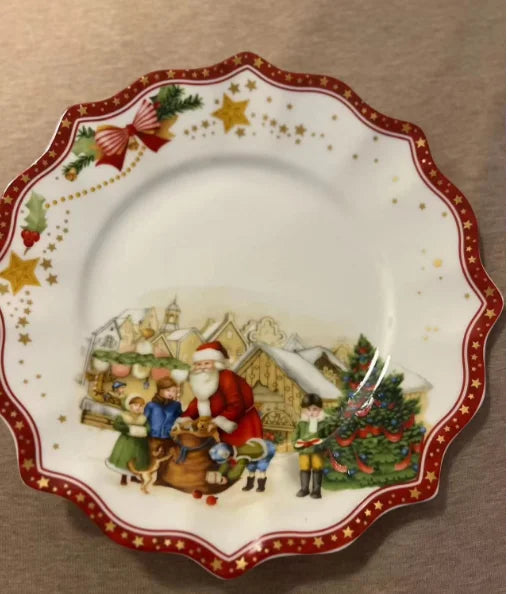 German V Bao Tableware Christmas Biscuits Plate Dish Rectangular Plate Mug Plate Salad Dish.