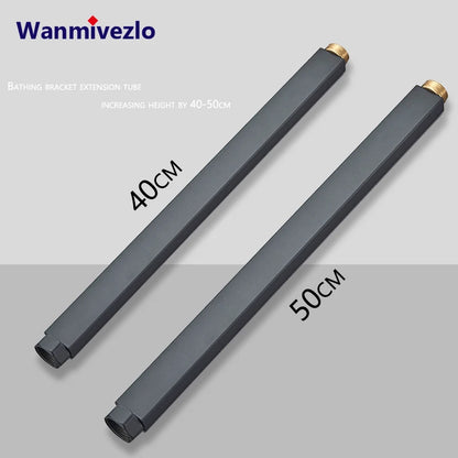 Wanmivezlo Black/Chrome Brass Shower Faucet Bathroom Shower Mixer Crane Rotatable Long Spout Rain Shower Set Shower Spray Shower