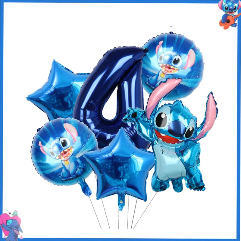 Disney Stich Geburtstag Party Dekorationen Blau Thema Geschirr Tischdecke Banner Hängende Spirale Für Kinder Event Liefert.