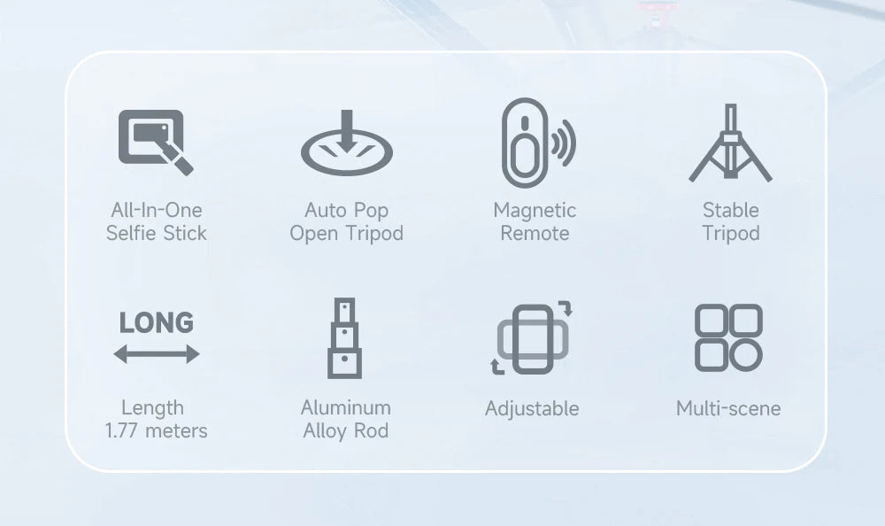 TT01 1770mm All-in-one Auto Pop Open Tripod Bluetooth Remote Tripod Bounce Selfie Stick Phone Holder for Vlog/Video.