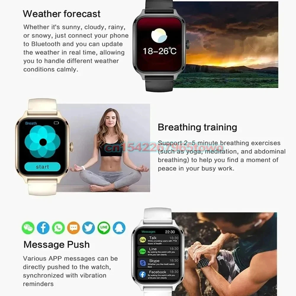 Smart Watch For Android IOS Watches 1.83inch HD Display Bluetooth Call Message Alert Music Sports Mode Smartwatch Men Women Gift.