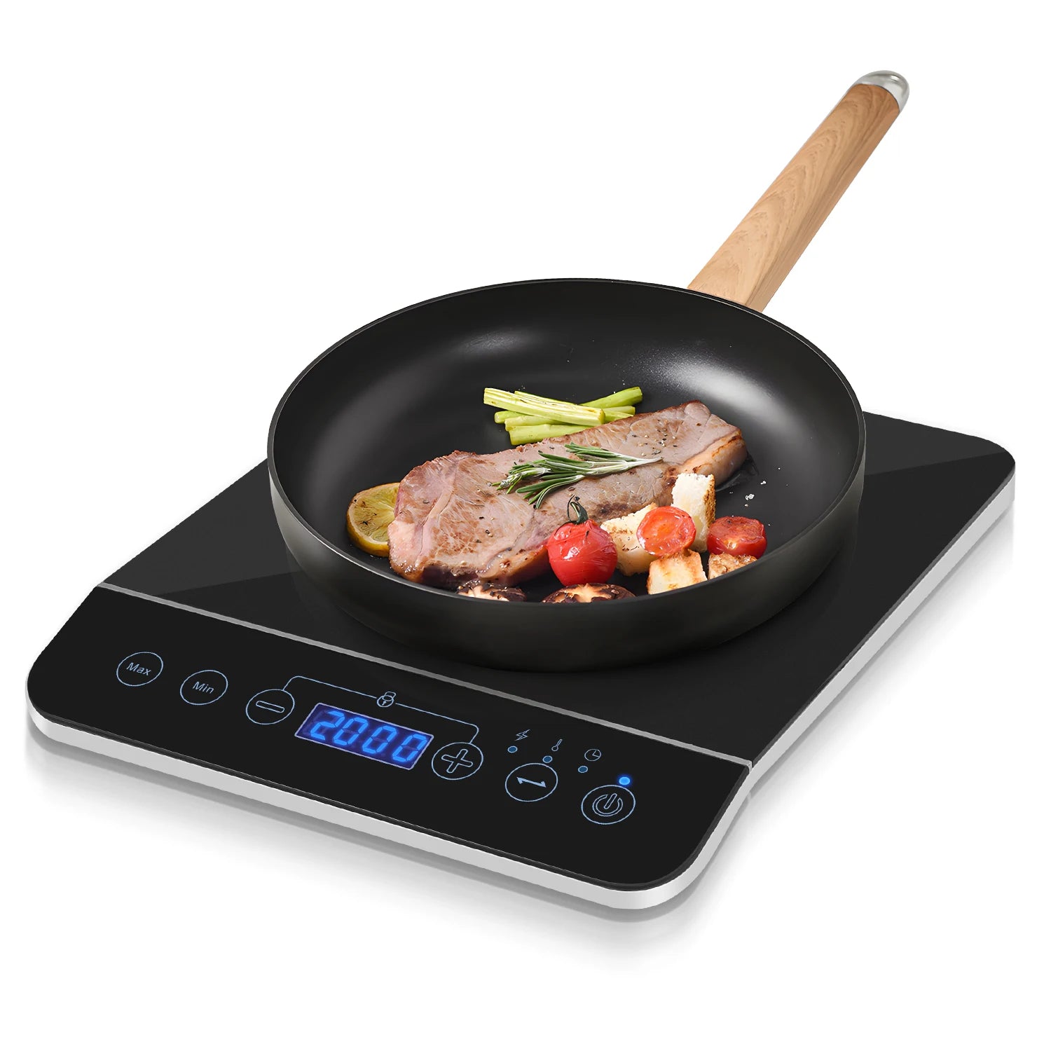 Aigostar BlueFire - portable induction hob with touch panel. Electric induction hob Up to 240℃ and 2000W.