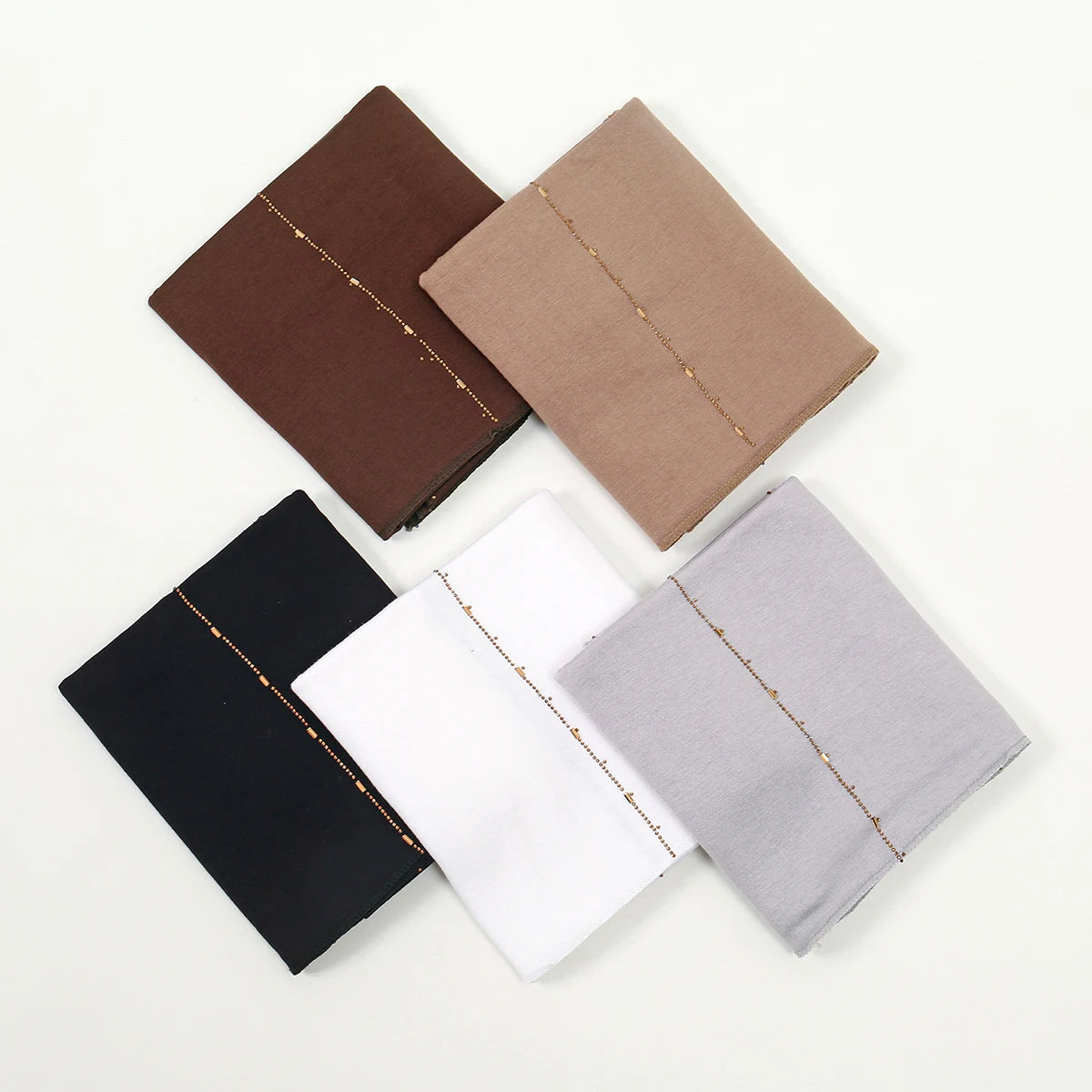 Rhinestone Modal Cotton Jersey Hijab Scarf For Women Stretch Shawl Plain Muslim Headband Fashion Solid Color Long Muffler.