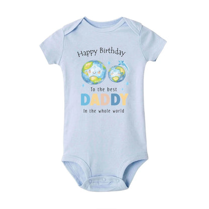Alles Gute zum Geburtstag zum besten Papa in der ganzen Welt. Baby-Strampler mit Aufdruck, Papa-Geburtstagsfeier, Kleinkind-Outfit, Body, Neugeborenen-Overall.