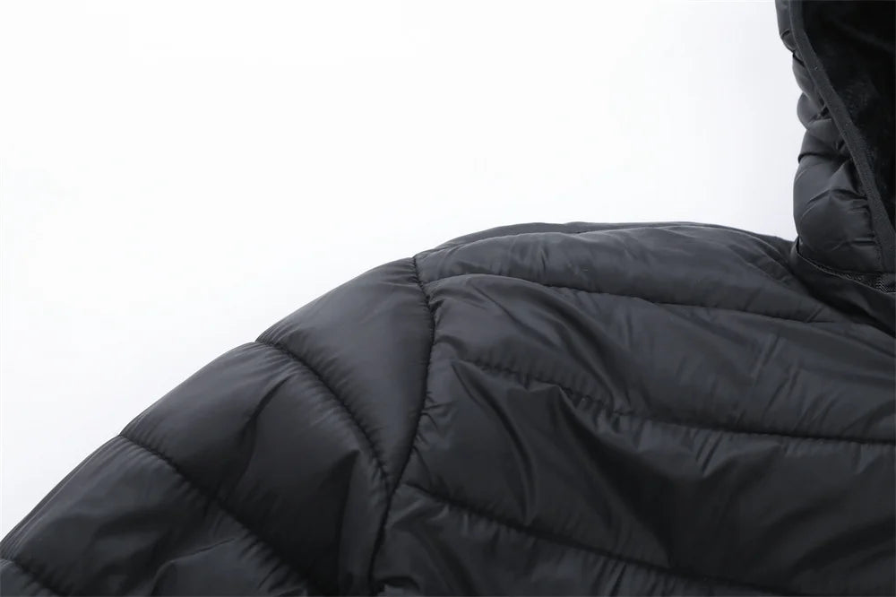 New Winter Fleece-Lined Thickened Cotton Coat Business-Casual Windproof Warm Lightweight Fashionable Hooded Jacket Sports Jacket.