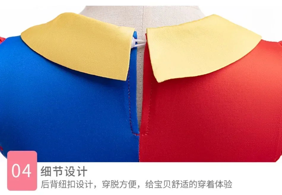 Mädchen Anime Cartoon Pomni Raghata Jax Caine Cosplay Kostüm erstaunliche digitale Zirkus Cosplay Clown Kind Overall Jungen Halloween Anzug.