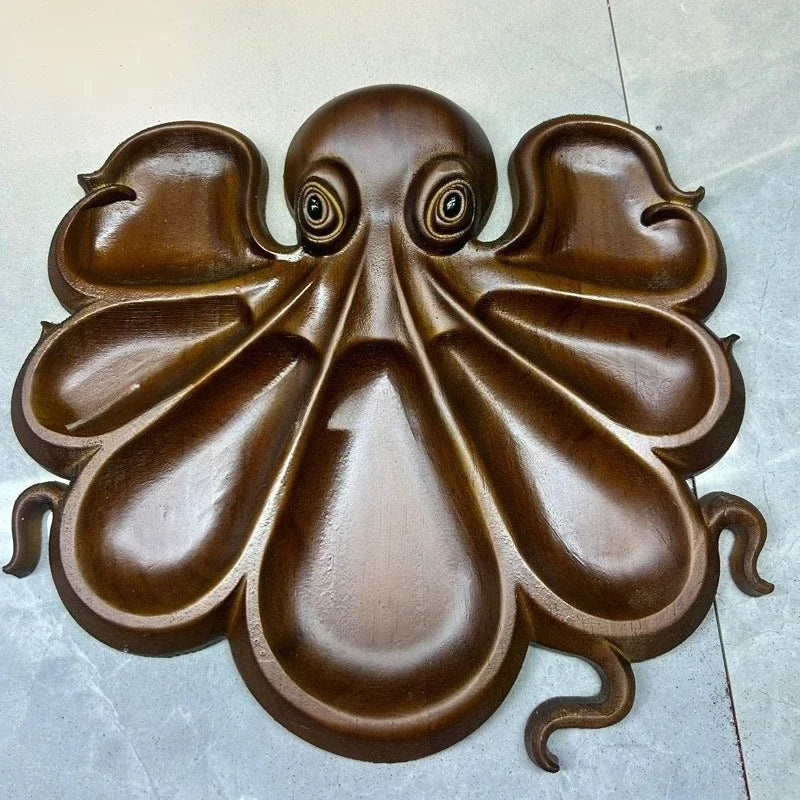 Octopus Wooden Party Food Tray Platter Partition Tray Decoration Octopus Holiday Party Food Tray Kitchen Accessories 2025 New.