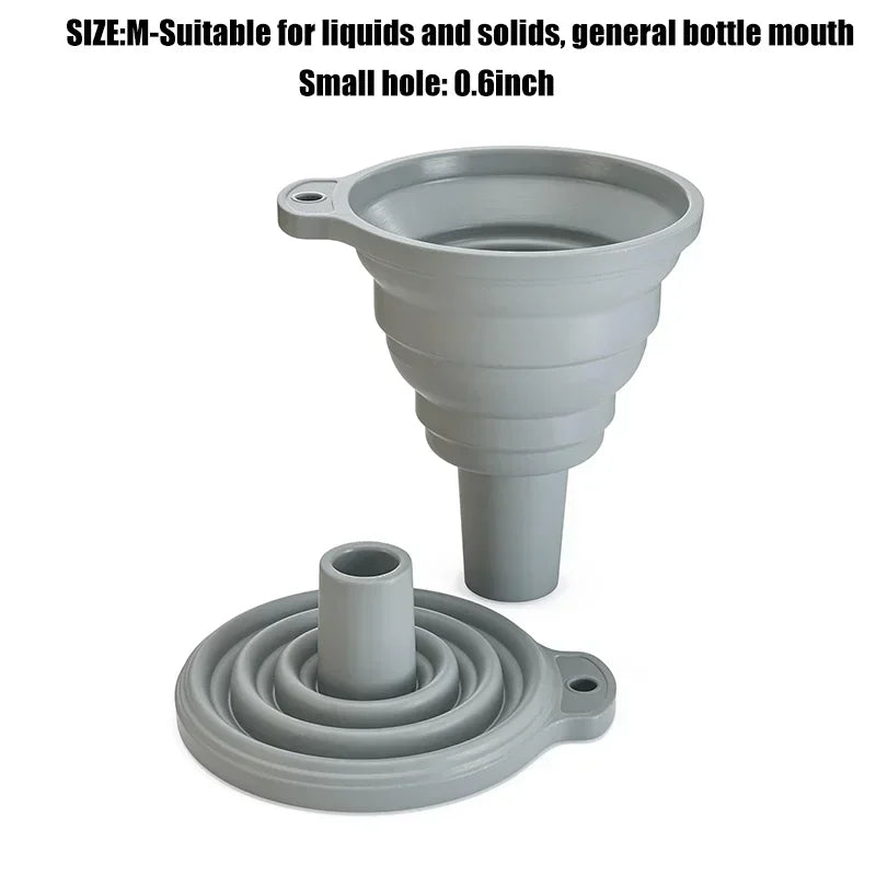 Kitchen Silicone Funnel  Foldable Funnel for Filling Water Bottle With Liquid Transfer Portable Oil Pot Funnel Kitchen Gadgets