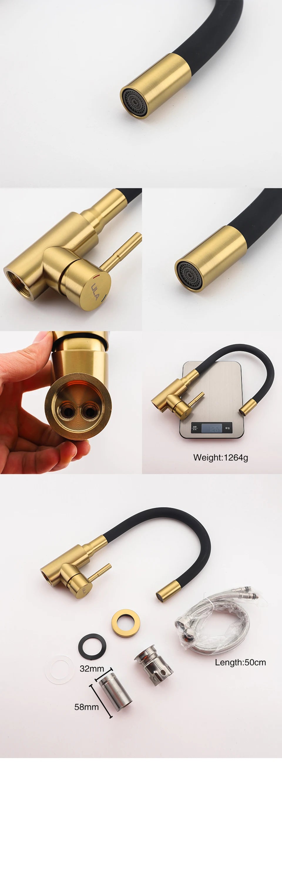 ULA Stainless Steel Kitchen Faucet Kitchen Sink Faucet Hot Cold Water Sink Mixer Tap Colorful Hose Tap Crane Torneira