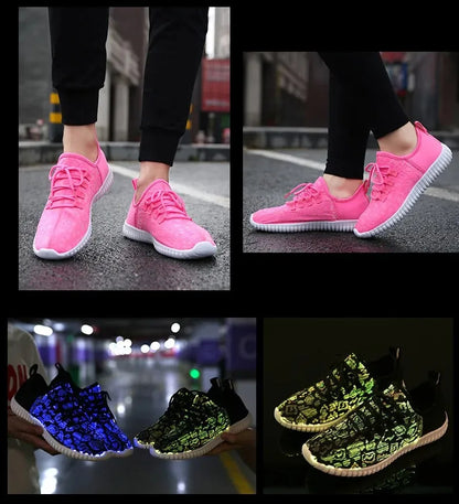 7ipupas LED Shoes for Boys Girls Women and Men Fiber Optic Shoes and Elastic Sole USB Rechargeable Lightweight Sneakers.