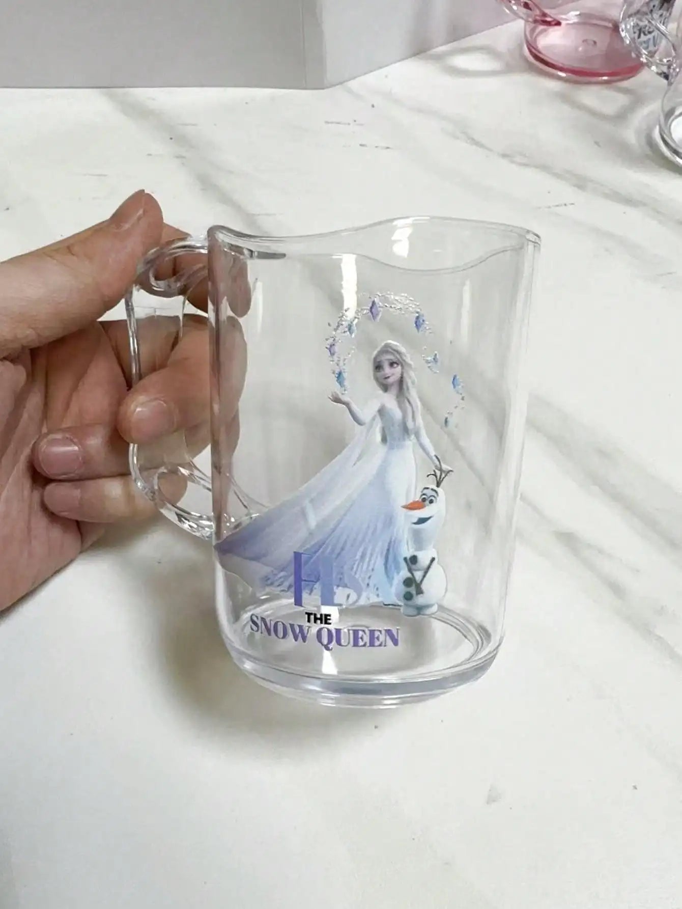 Disney New Frozen Princess Elsa Cartoon Washable Mouthwash Cup for Men and Women Plastic Wash Cup.
