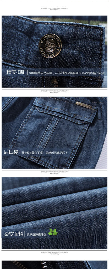 Hochwertige Herren jeans Multi Pocket Denim Cargo hose Übergroße Freizeit hose Herren bekleidung Lose Hose 29-44 a2f125