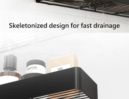 2 Packungen schwarzes Duschregal zur Wandmontage, Badezimmer-Organizer, Regal mit Haken, Küchendekoration, Regale an der Wand