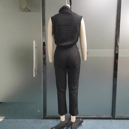 Spring Summer New Women's Clothing Personalized Shoulder Slimming Waist-Slimming Belt Decoration Blouse Top Pants Set.