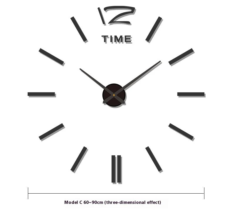 2023 Modernes Design, große Wanduhr, 3D-DIY-Quarzuhren, modische Uhren, Acryl-Spiegelaufkleber, Wohnzimmer, Heimdekoration, Horloge