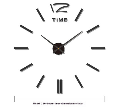 2023 Modernes Design, große Wanduhr, 3D-DIY-Quarzuhren, modische Uhren, Acryl-Spiegelaufkleber, Wohnzimmer, Heimdekoration, Horloge