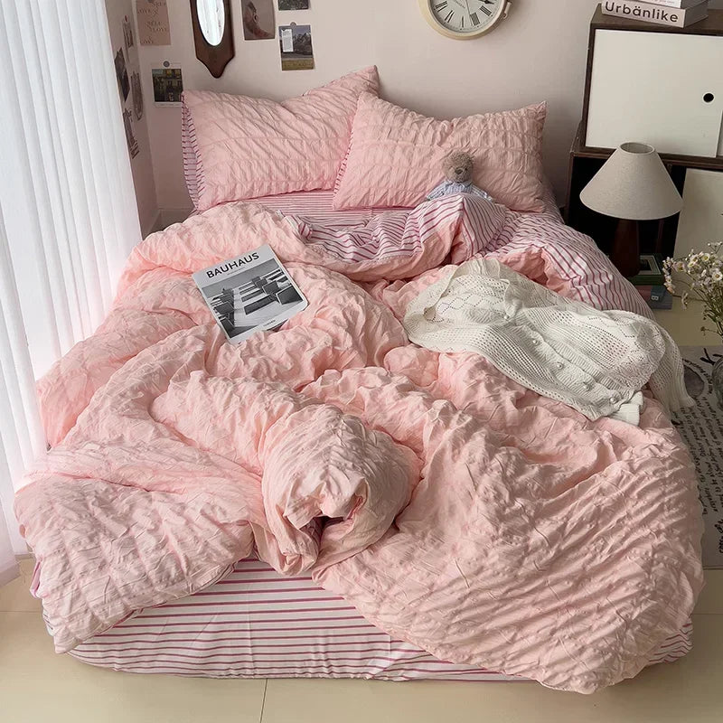 Comforter sets Bedding Set for Boys Girls Bedroom Duvet Cover Pillowcase Bedspread Simple Fashion Bed Sheet Set Bed Linens.