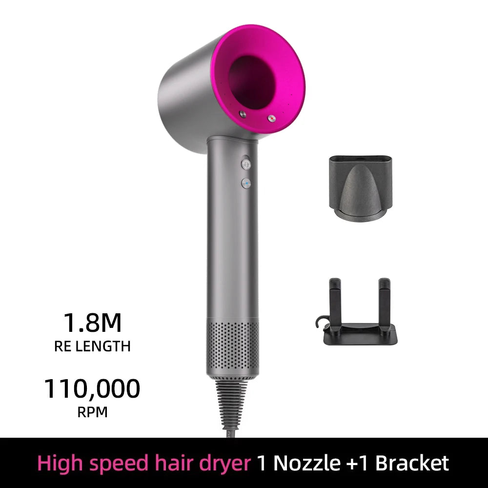 Negative ion hair dryer with high speed and no blades High power silent and quick drying Portable, suitable for home and travel.