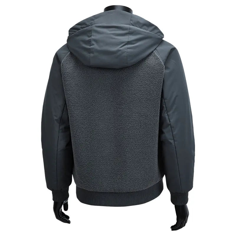 Outdoor Hiking Jacket Winter Fleece Windproof Camping Fishing Hooded Jacket Male Thick Warm Trekking Climbing Skiing Casual Coat.