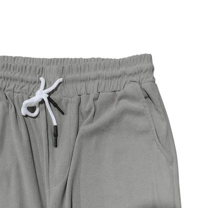 Sommer neue europäische und amerikanische Handel große Herren einfarbig Set mit Kragen, Kurzarm, Reiß verschluss Hosen Set, 2 Stück