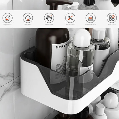Kein Bohren Badezimmer Regal Kunststoff Dusche Organizer Wand montiert Toilettenartikel Lagerregal Shampoo Halter Bad Zubehör
